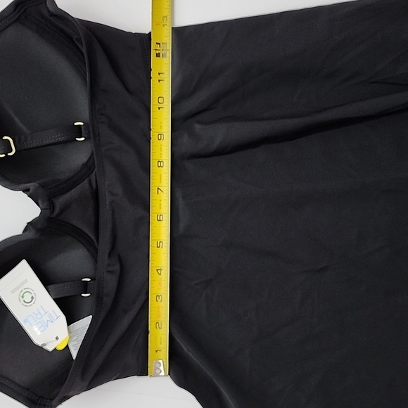 Time & Tru Black Tankini  Top Padded Underwire Padded Cups Flowy Size Medium - Picture 13 of 13
